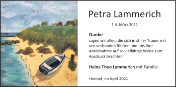 Anzeige von Petra Lammerich von Kölner Stadt-Anzeiger / Kölnische Rundschau / Express
