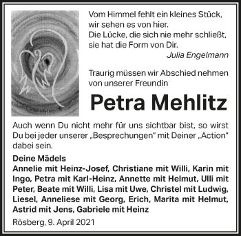Anzeige von Petra Mehlitz von  Schaufenster/Blickpunkt 