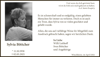 Anzeige von Sylvia Böttcher von  Blickpunkt Euskirchen 