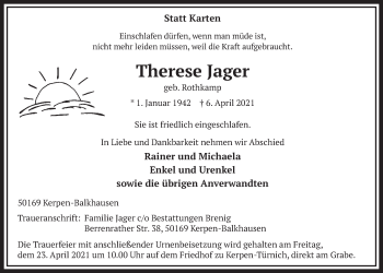 Anzeige von Therese Jager von  Werbepost 