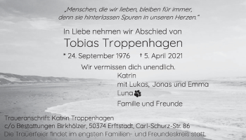 Anzeige von Tobias Troppenhagen von  Werbepost 