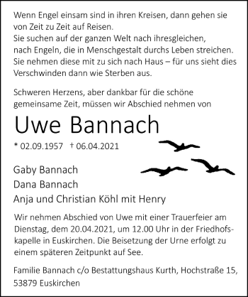Anzeige von Uwe Bannach von  Blickpunkt Euskirchen 