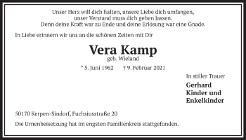 Anzeige von Vera Kamp von  Werbepost 