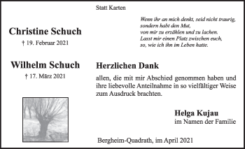 Anzeige von Wilhelm Schuch von  Werbepost 