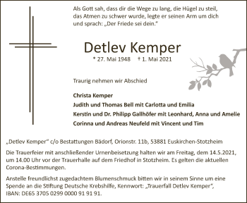 Anzeige von Detlev Kemper von  Blickpunkt Euskirchen 
