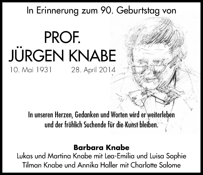  Traueranzeige für Jürgen Knabe vom 10.05.2021 aus Kölner Stadt-Anzeiger / Kölnische Rundschau / Express