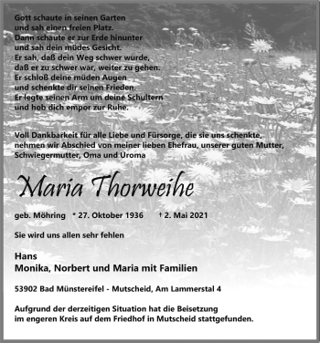 Anzeige von Maria Thorweie von  Blickpunkt Euskirchen 