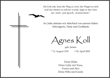 Anzeige von Agnes Koll von  Bergisches Handelsblatt 