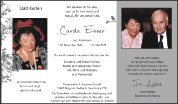 Anzeige von Carola Esser von  Bergisches Handelsblatt 