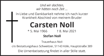 Anzeige von Carsten Noll von  Kölner Wochenspiegel 