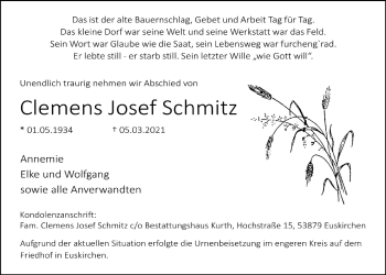 Anzeige von Clemens Josef Schmitz von  Blickpunkt Euskirchen 