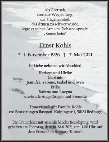 Anzeige von Ernst Kohls von  Werbepost 