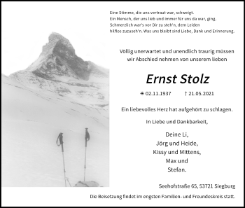 Anzeige von Ernst Stolz von Kölner Stadt-Anzeiger / Kölnische Rundschau / Express