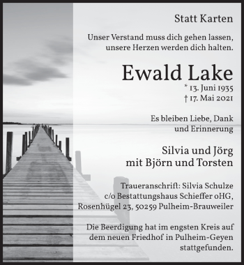 Anzeige von Ewald Lake von  Wochenende 