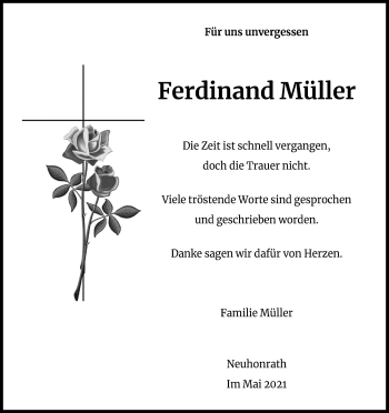 Anzeige von Ferdinand Müller von Kölner Stadt-Anzeiger / Kölnische Rundschau / Express