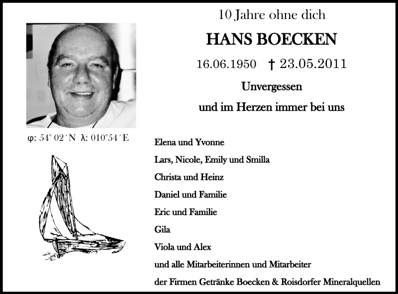  Traueranzeige für Hans Boecken vom 22.05.2021 aus Kölner Stadt-Anzeiger / Kölnische Rundschau / Express