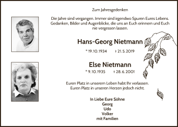 Anzeige von Hans-Georg Nietmann von  Blickpunkt Euskirchen 