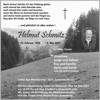 Anzeige von Helmut Schmitz von  Blickpunkt Euskirchen 