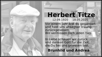 Anzeige von Herbert Titze von Kölner Stadt-Anzeiger / Kölnische Rundschau / Express