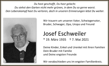 Anzeige von Josef Eschweiler von  Blickpunkt Euskirchen 