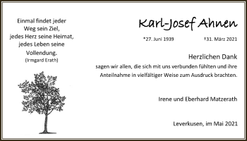 Anzeige von Karl-Josef Ahnen von  Lokale Informationen 