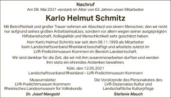 Anzeige von Karlo Helmut Schmitz von  Blickpunkt Euskirchen 