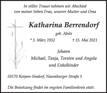 Anzeige von Katharina Berrendorf von  Werbepost 