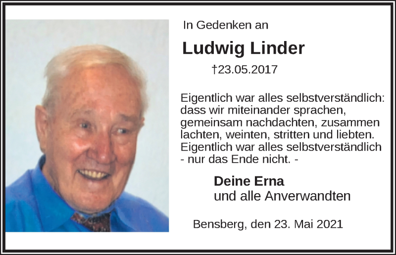  Traueranzeige für Ludwig Linder vom 18.07.2023 aus Kölner Stadt-Anzeiger / Kölnische Rundschau / Express
