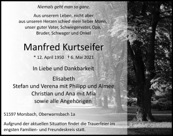 Anzeige von Manfred Kurtseifer von  Lokalanzeiger 