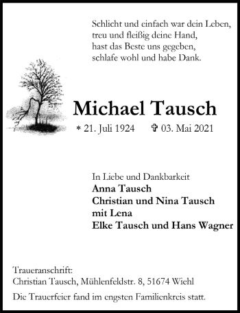 Anzeige von Michael Tausch von  Anzeigen Echo 