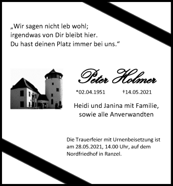 Anzeige von Peter Holmer von Kölner Stadt-Anzeiger / Kölnische Rundschau / Express