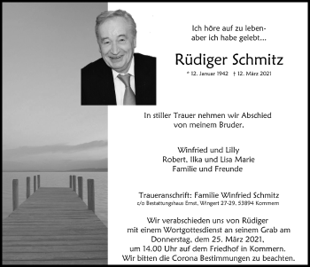 Anzeige von Rüdiger Schmitz von  Blickpunkt Euskirchen 