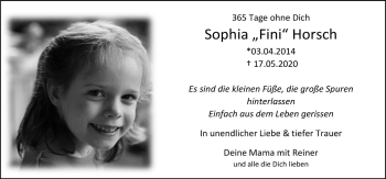 Anzeige von Sophia Horsch von  Bergisches Handelsblatt 