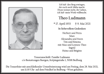 Anzeige von Theo Ludmann von  Werbepost 