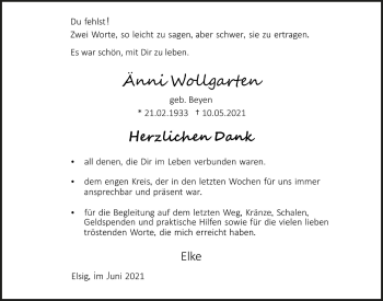 Anzeige von Änni Wollgarten von  Blickpunkt Euskirchen 