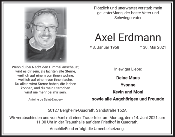 Anzeige von Axel Erdmann von  Werbepost 