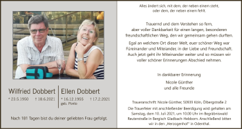 Anzeige von Ellen Dobbert von  Bergisches Handelsblatt 
