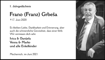 Anzeige von Frano Grbeša von  Blickpunkt Euskirchen 