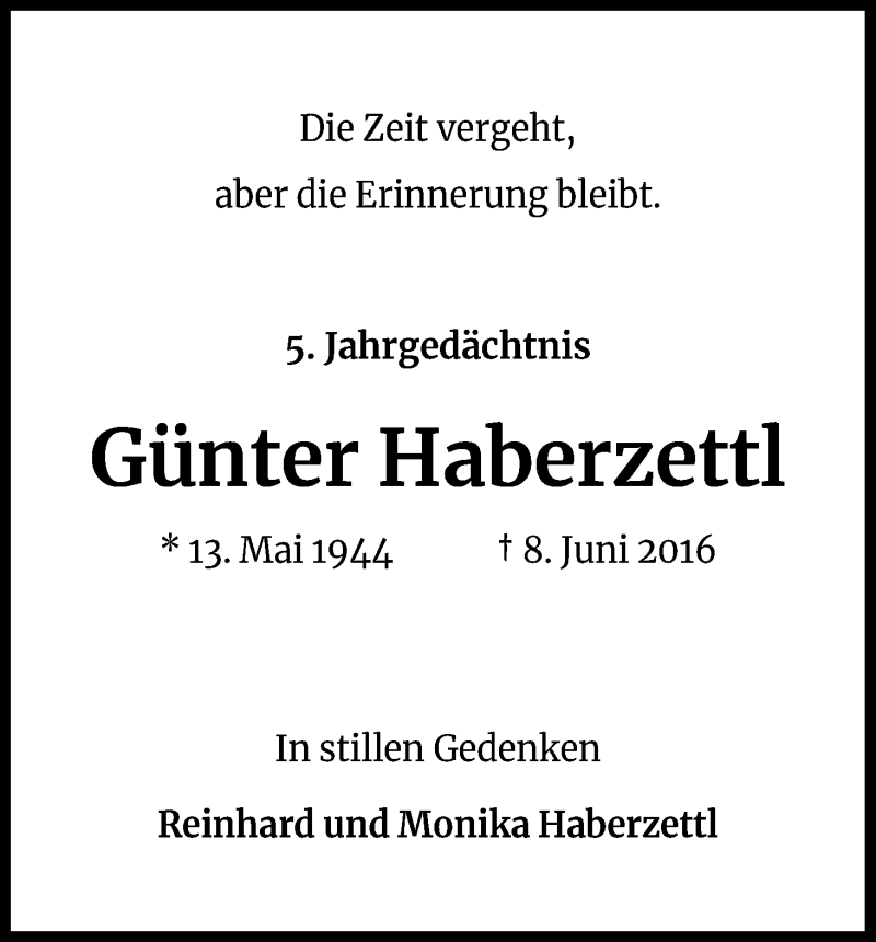  Traueranzeige für Günter Haberzettl vom 08.06.2021 aus Kölner Stadt-Anzeiger / Kölnische Rundschau / Express