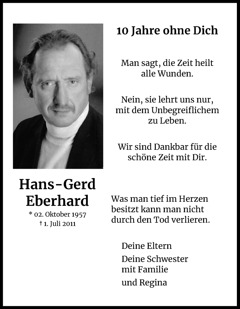  Traueranzeige für Hans-Gerd Eberhard vom 01.07.2021 aus Kölner Stadt-Anzeiger / Kölnische Rundschau / Express