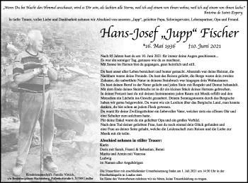 Anzeige von Hans-Josef Fischer von Kölner Stadt-Anzeiger / Kölnische Rundschau / Express