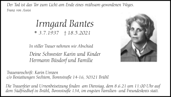 Anzeige von Irmgard Fantes von  Schlossbote/Werbekurier 
