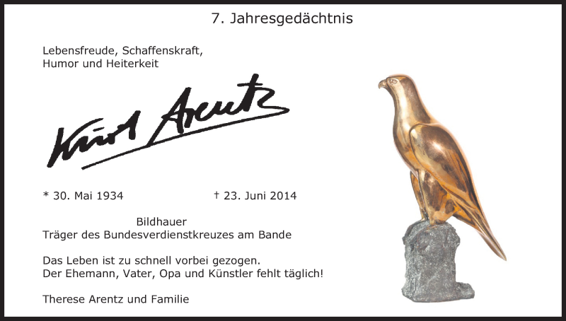  Traueranzeige für Kurt Arentz vom 18.07.2023 aus Kölner Stadt-Anzeiger / Kölnische Rundschau / Express