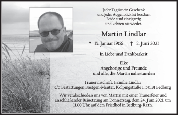 Anzeige von Martin Lindlar von  Werbepost 