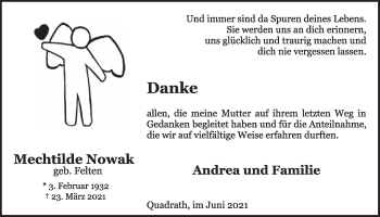 Anzeige von Mechthilde Nowak von  Werbepost 