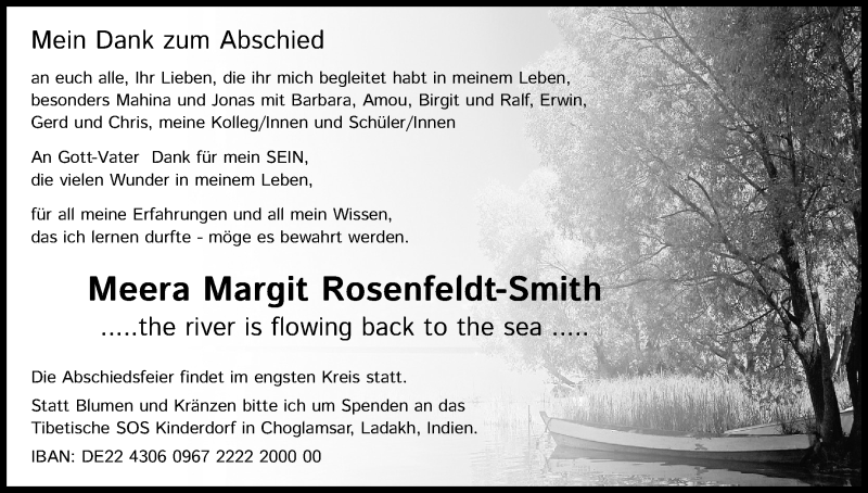  Traueranzeige für Meera Margit Rosenfeldt-Smith vom 26.06.2021 aus Kölner Stadt-Anzeiger / Kölnische Rundschau / Express
