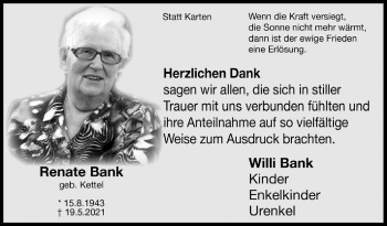 Anzeige von Renate Bank von  Blickpunkt Euskirchen 