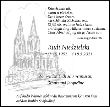 Anzeige von Rudi Niedzielski von  Schlossbote/Werbekurier 
