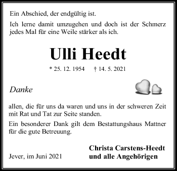 Anzeige von Ulli Heedt von Kölner Stadt-Anzeiger / Kölnische Rundschau / Express