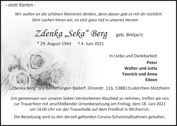 Anzeige von Zdenka Berg von  Blickpunkt Euskirchen 